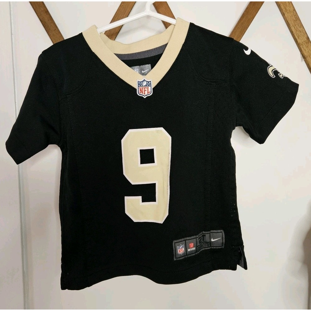 Nike New Orleans Saints Drew Brees 9 Jersey Toddler 2T Black NFL On Field